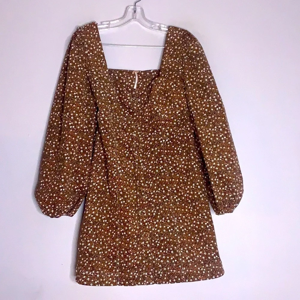 REVOLVE x FREE PEOPLE Call Me Cord Long puff Sleeve Snap front Mini new